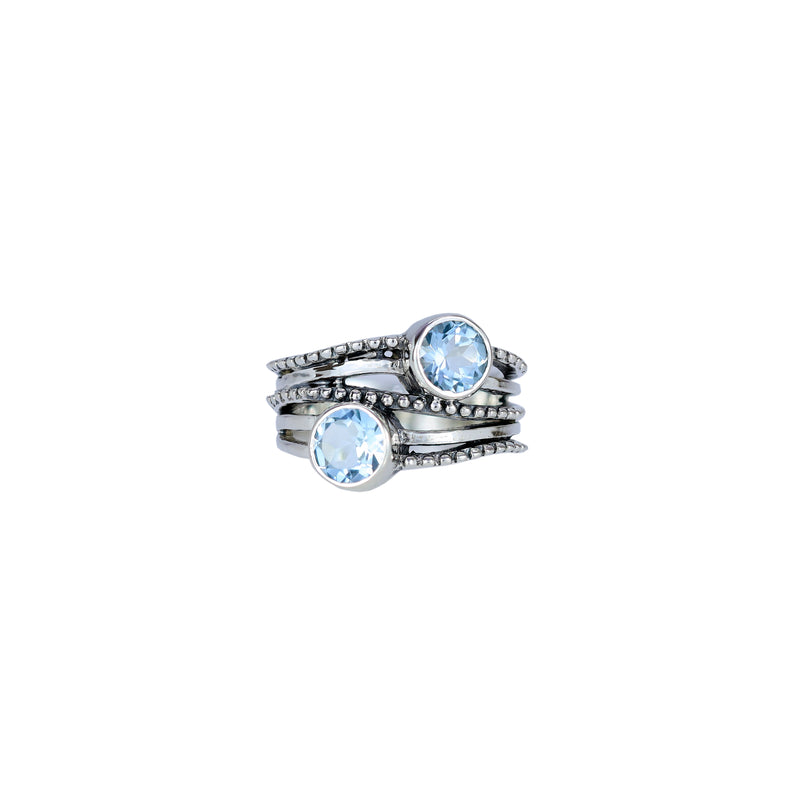 Sterling Silver Blue Topaz Ring SSR96
