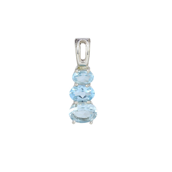 Sterling Silver Blue Topaz Pendant SSP124