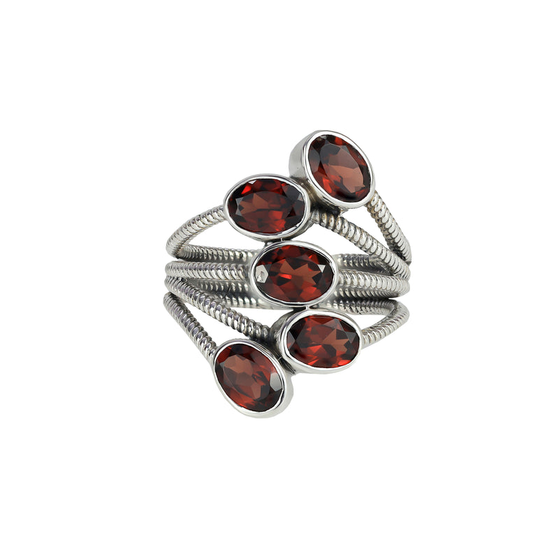 Sterling Silver Garnet Ring SSR145