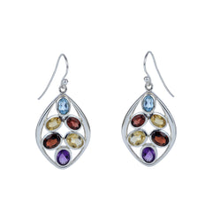 Sterling Silver Multi Gemstone Earrings SSER11