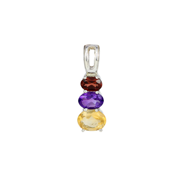 Sterling Silver Multi Gemstone Pendant SSP124