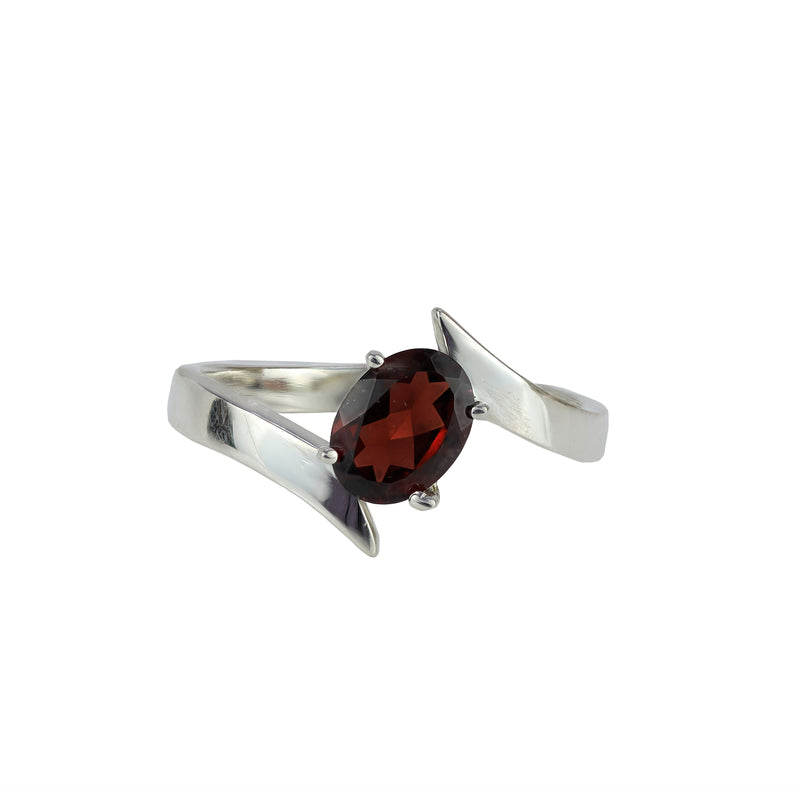 Sterling Silver Garnet Ring SSR158