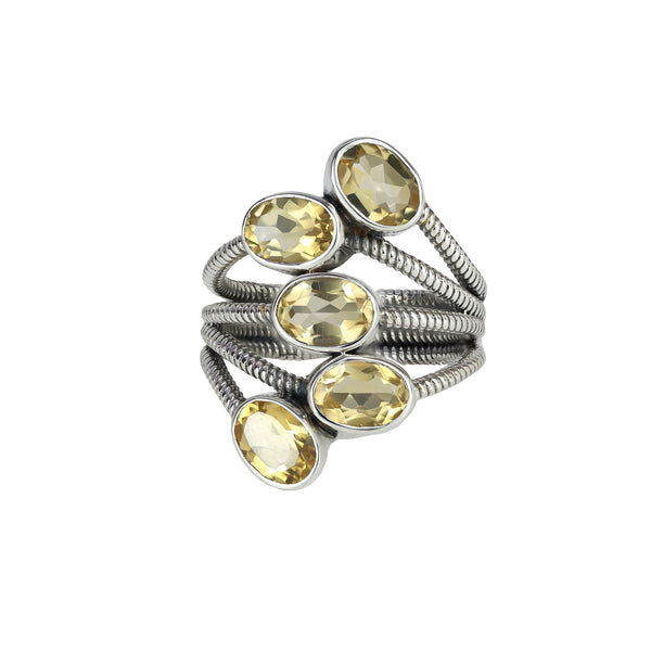 Sterling Silver Citrine Ring SSR145