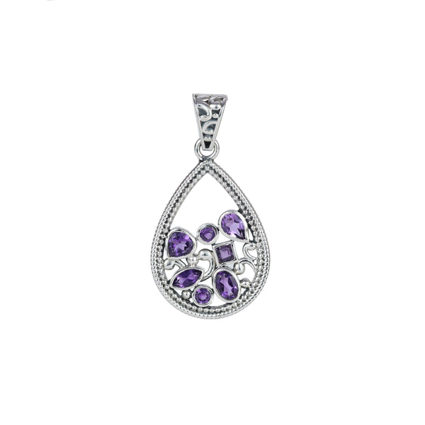 925 Sterling Silver Amethyst Pendant SSP251