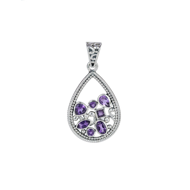 925 Sterling Silver Amethyst Pendant SSP251