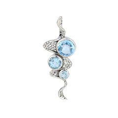 Sterling Silver Blue Topaz Pendant SSP52