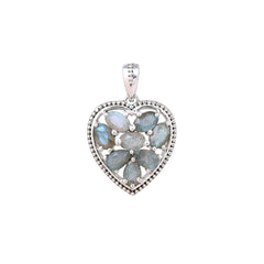 Sterling Silver Labradorite Heart Pendant SSP82