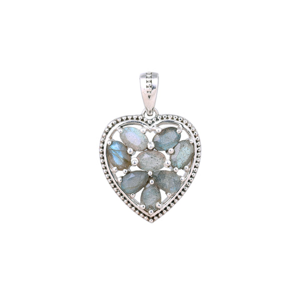 Sterling Silver Labradorite Heart Pendant SSP82