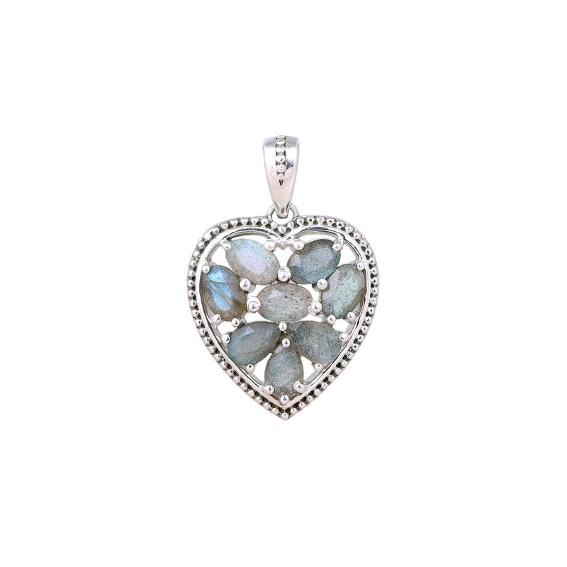 Sterling Silver Labradorite Heart Pendant SSP82