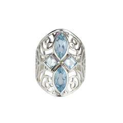 Sterling Silver Blue Topaz Ring SSR49