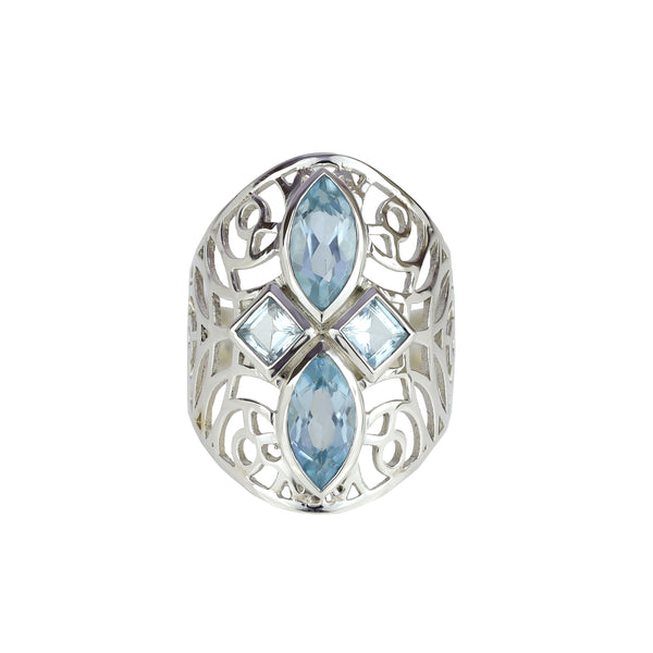 Sterling Silver Blue Topaz Ring SSR49
