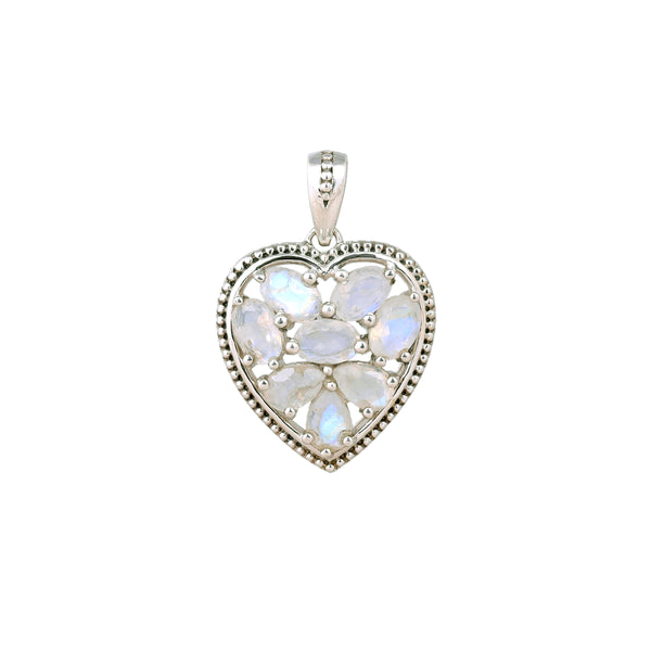 Sterling Silver Moonstone Heart Pendant SSP82