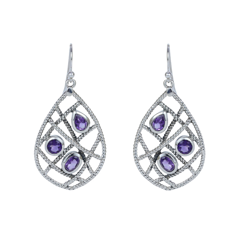 Sterling Silver Amethyst Earrings SSER56