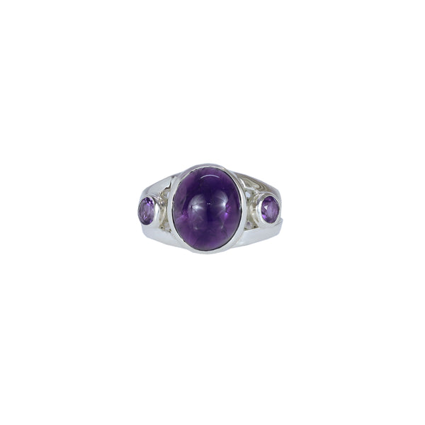 Sterling Silver Amethyst Ring SSR208