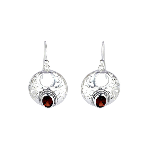 Sterling Silver Garnet Earrings SSER275