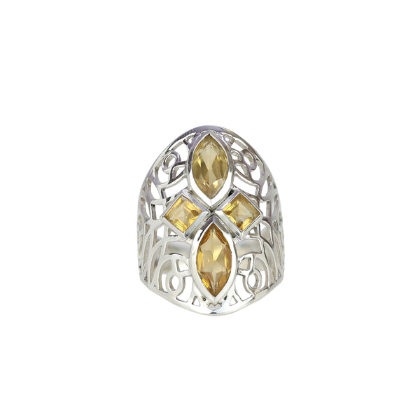 Sterling Silver Citrine Ring SSR49