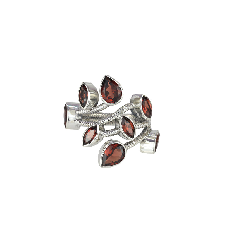 Sterling Silver Garnet Ring SSR128