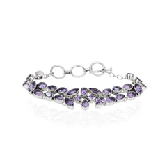 Sterling Silver Amethyst Bracelet SSBR105