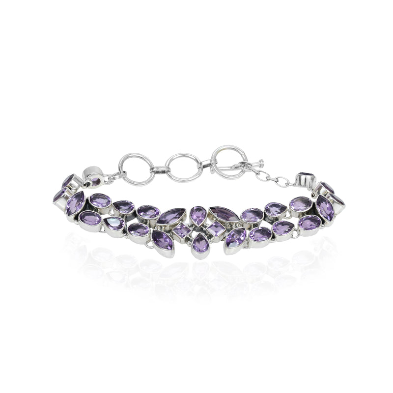 Sterling Silver Amethyst Bracelet SSBR105
