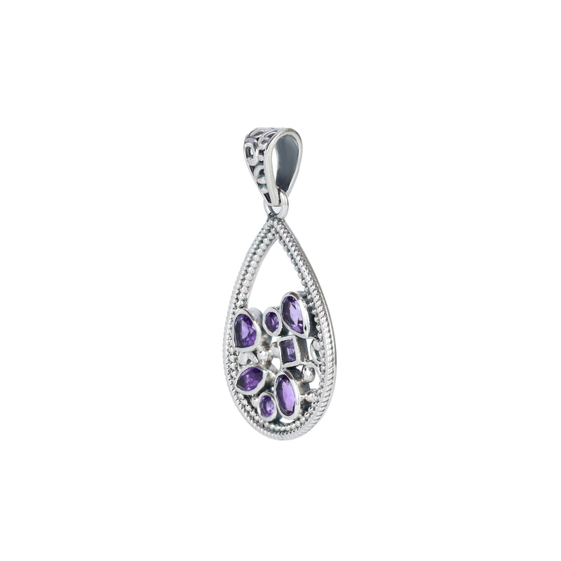 925 Sterling Silver Amethyst Pendant SSP251