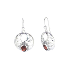 Sterling Silver Garnet Earrings SSER275