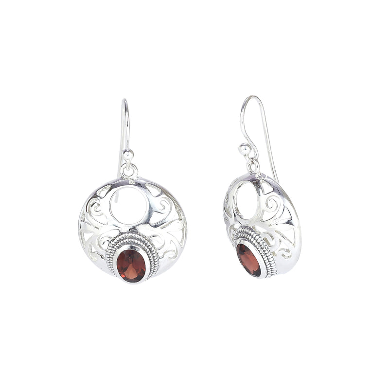 Sterling Silver Garnet Earrings SSER275