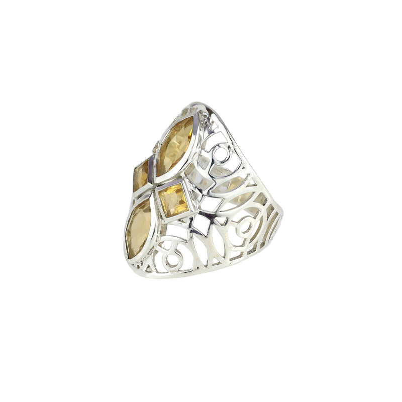 Sterling Silver Citrine Ring SSR49
