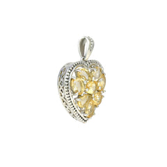 Sterling Silver Citrine Heart Pendant SSP82