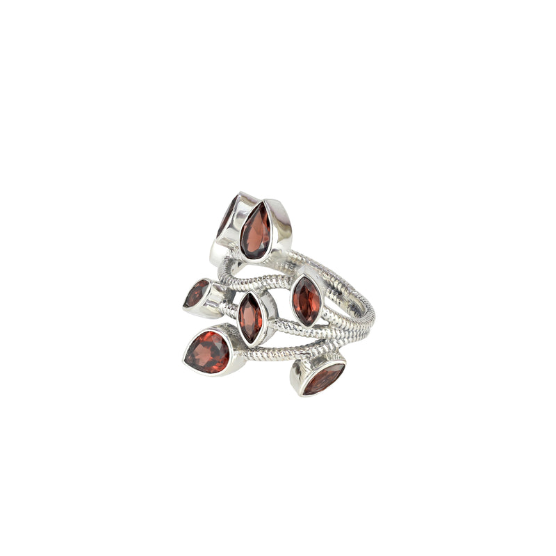 Sterling Silver Garnet Ring SSR128