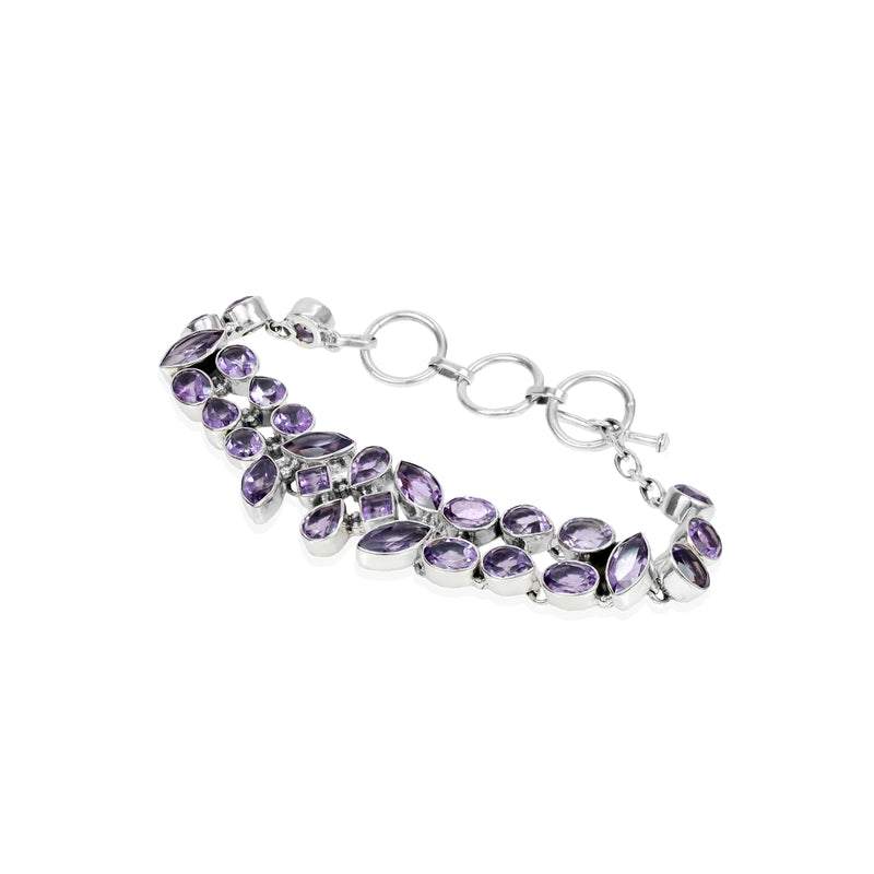 Sterling Silver Amethyst Bracelet SSBR105