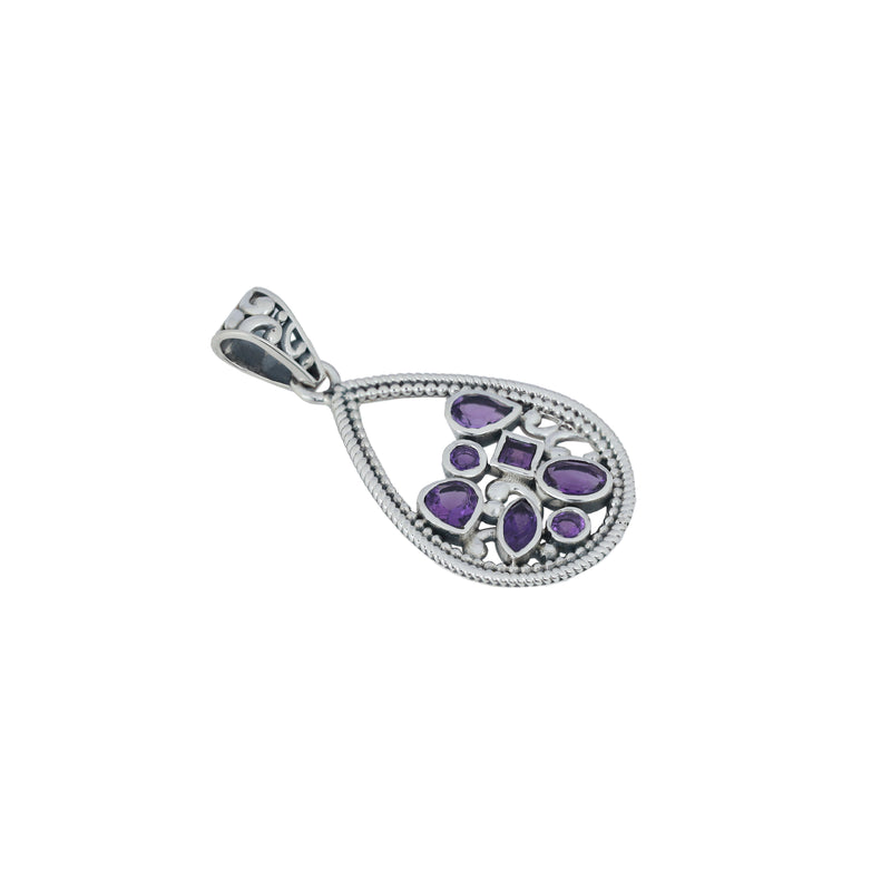 925 Sterling Silver Amethyst Pendant SSP251
