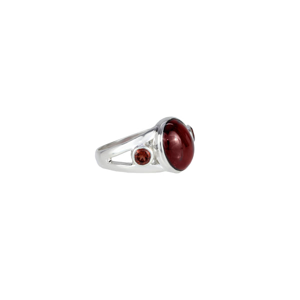 Sterling Silver Garnet Ring SSR208