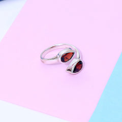 Sterling Silver Garnet Ring SSR157