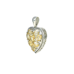 Sterling Silver Citrine Heart Pendant SSP82