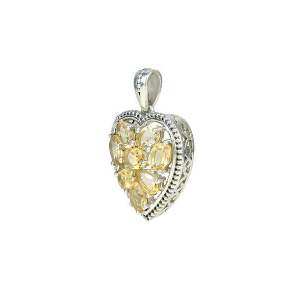 Sterling Silver Citrine Heart Pendant SSP82