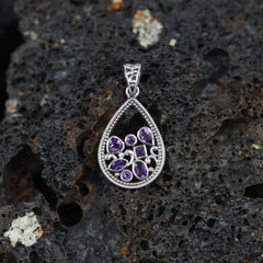 925 Sterling Silver Amethyst Pendant SSP251