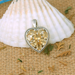 Sterling Silver Citrine Heart Pendant SSP82