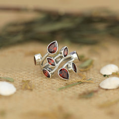 Sterling Silver Garnet Ring SSR128