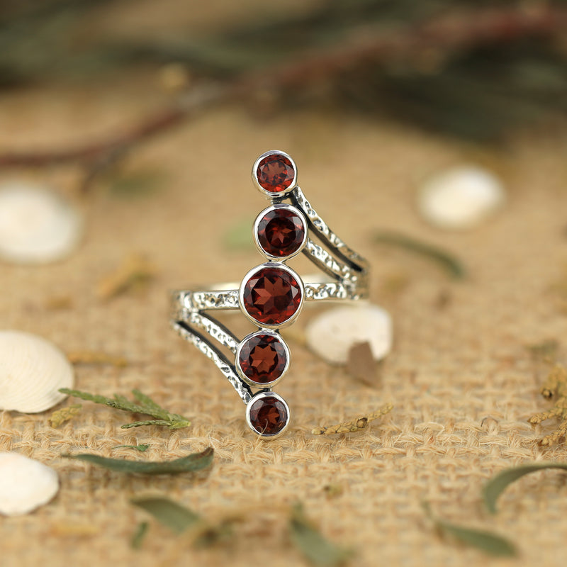 Sterling Silver Garnet Ring SSR139