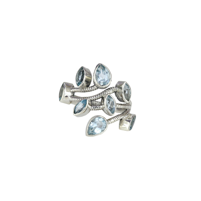 Sterling Silver Blue Topaz Ring SSR128