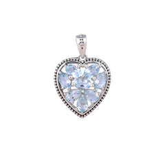 Sterling Silver Blue Topaz Heart Pendant SSP82