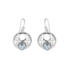 Sterling Silver Blue Topaz Earrings SSER275