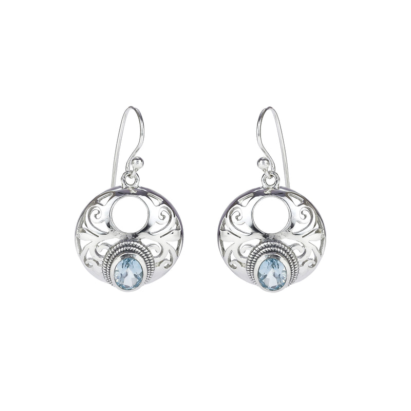 Sterling Silver Blue Topaz Earrings SSER275
