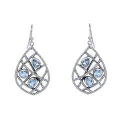 Sterling Silver Blue Topaz Earrings SSER56