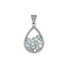 925 Sterling Silver Blue Topaz Pendant SSP251