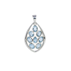 Sterling Silver Blue Topaz Pendant SSP8