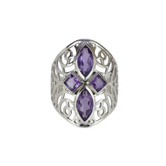 Sterling Silver Amethyst Ring SSR49