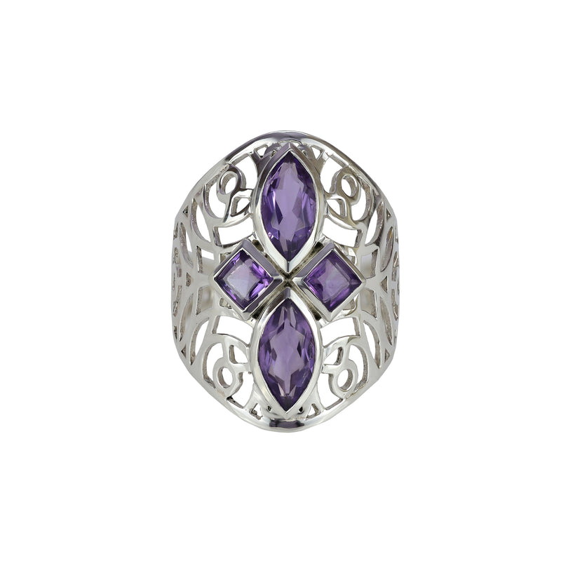 Sterling Silver Amethyst Ring SSR49
