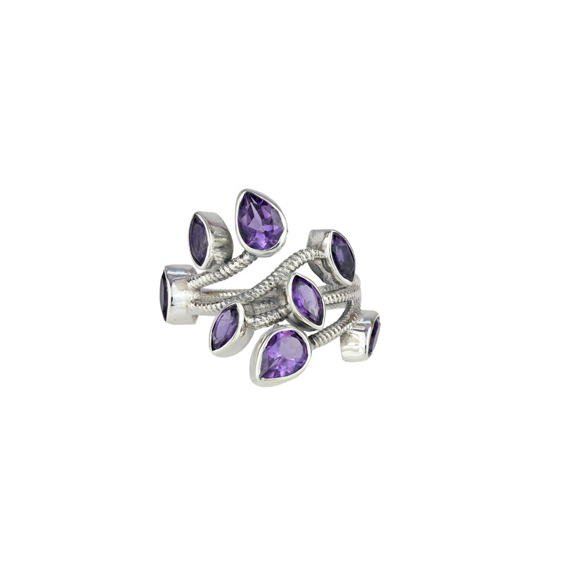 Sterling Silver Amethyst Ring SSR128