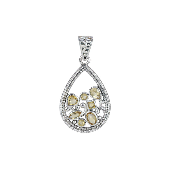 925 Sterling Silver Citrine Pendant SSP251